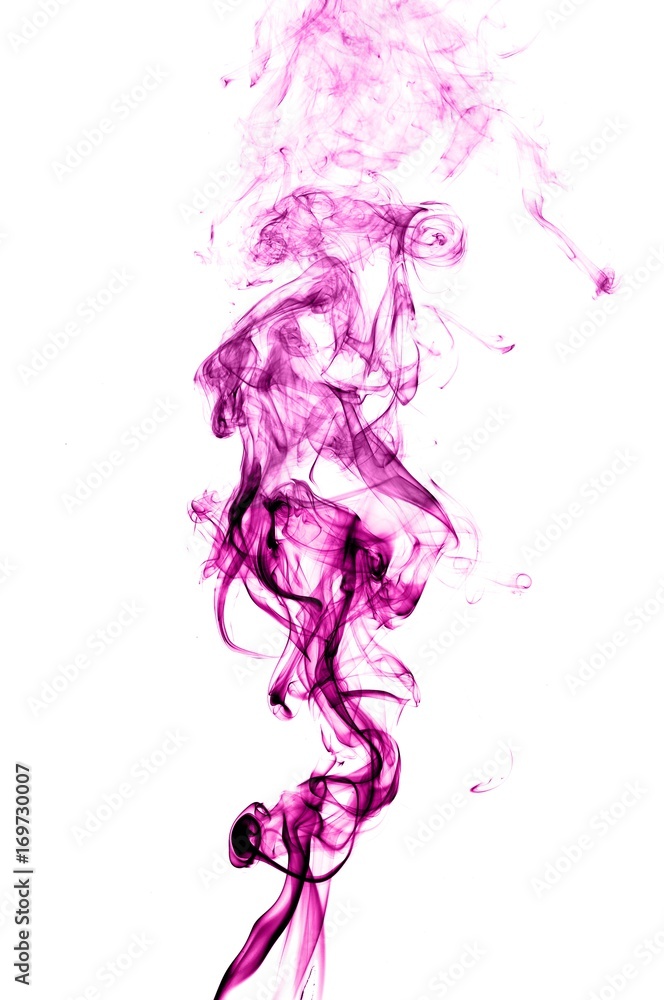 Obraz premium Abstract Violet smoke on white background, Violet background,Violet ink background,purple smoke