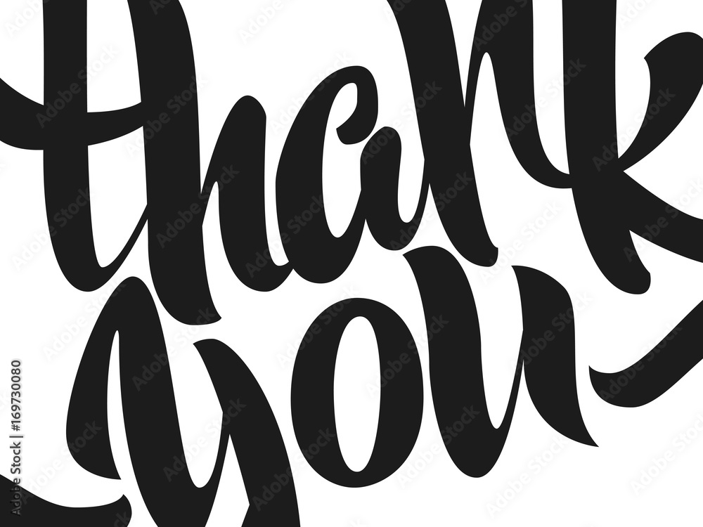 Fototapeta premium Thank you lettering. Hand written Thank you poster. Modern hand lettering.