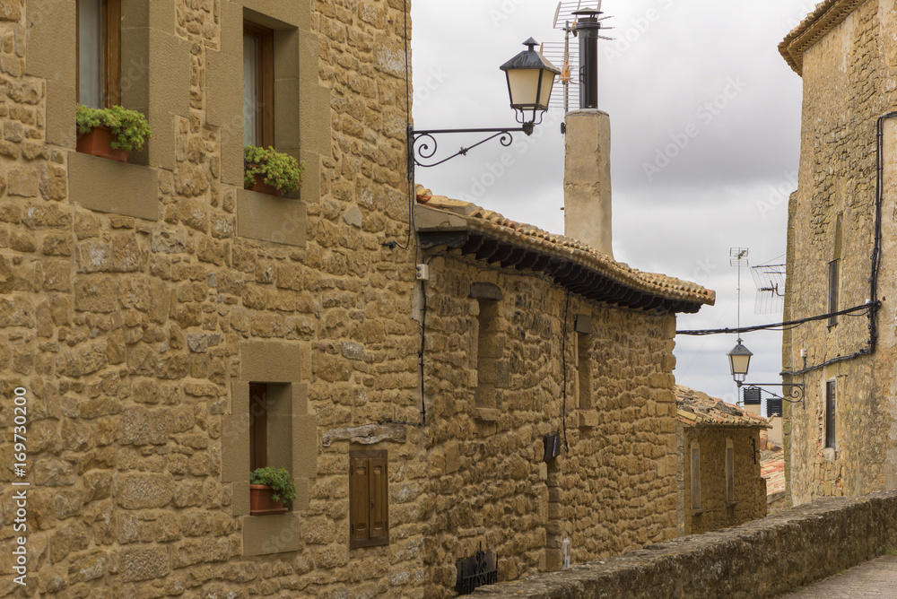 The town of Ujue in Navarra, Spain