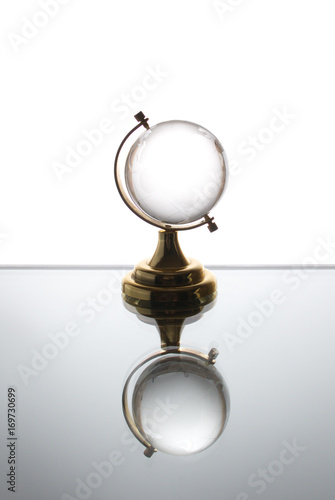 Glass globe on white
