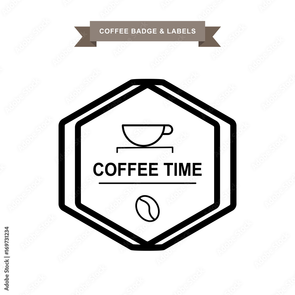 Coffee vintage label vector illustration.
