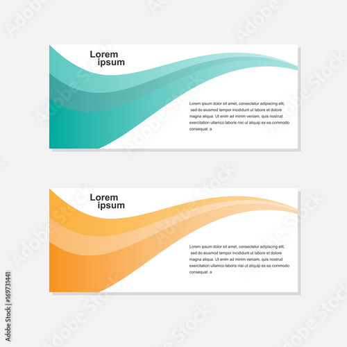 Abstract color wave design business banner template, banner flat design vector illustration.