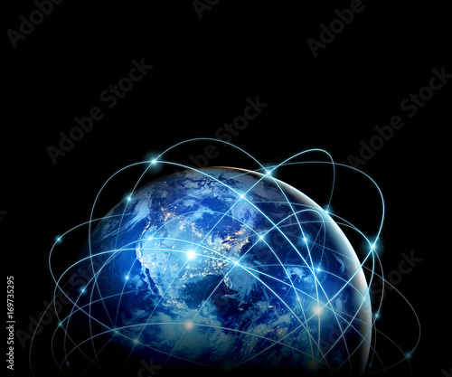 Earth from Space. Best Internet Concept of global business from concepts series. Elements of this image furnished by NASA. 3D illustration