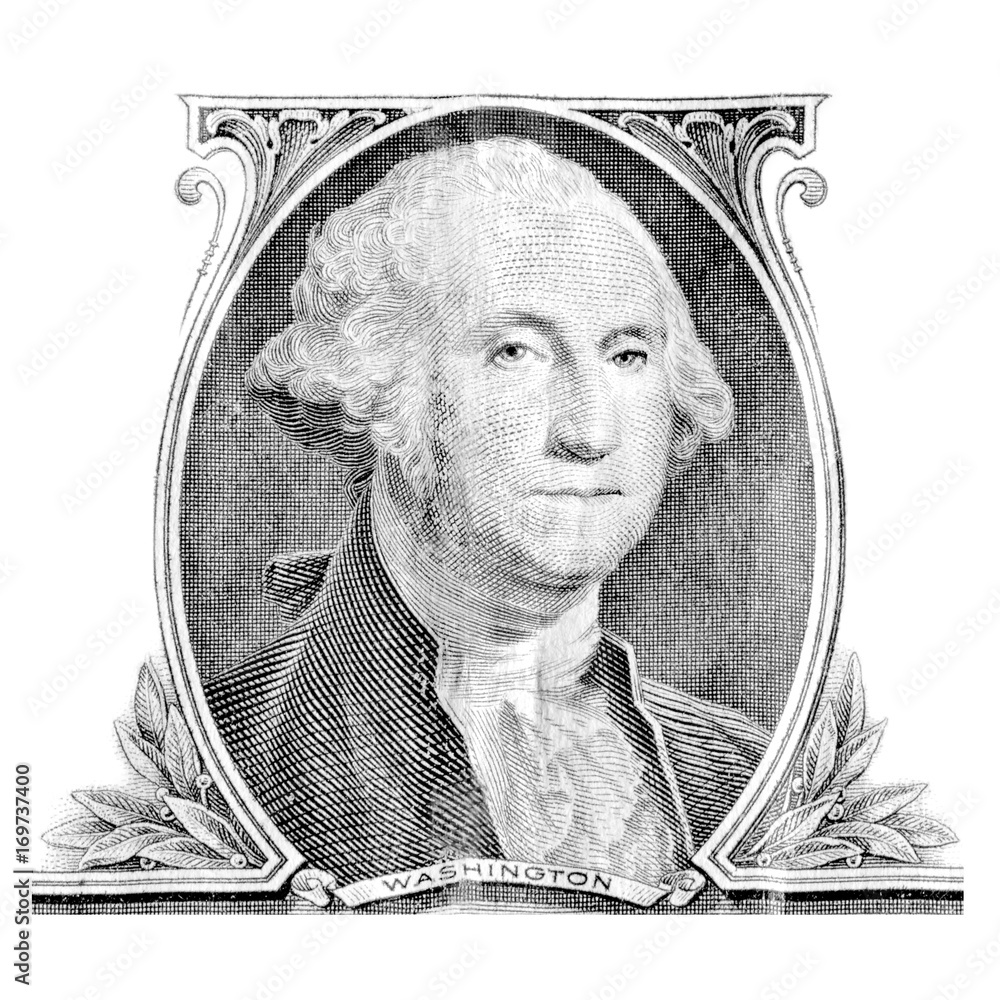 George Washington on one dollar bill obverse Stock Photo | Adobe Stock