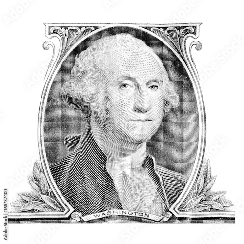 George Washington on one dollar bill obverse photo