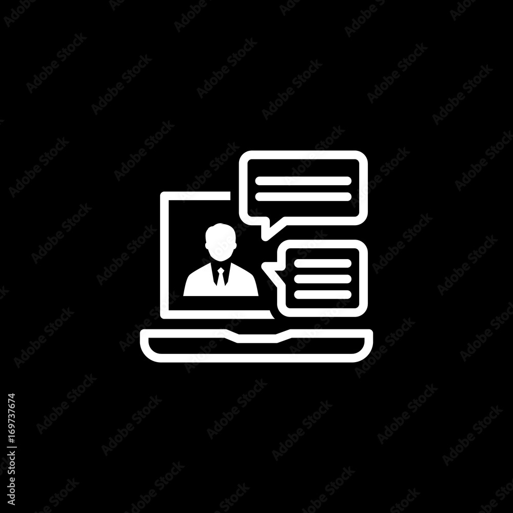 Online Consulting Icon. Flat Design. Online Consulting Icon. Flat Design.