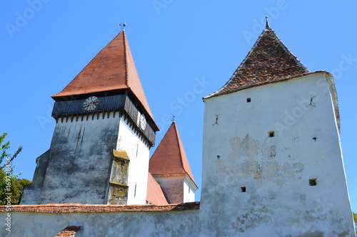 Fortified medieval saxon church in the village Merghindeal- Mergenthal, Transylvania,Romania
The settlement was for the first time certified in 1336 photo