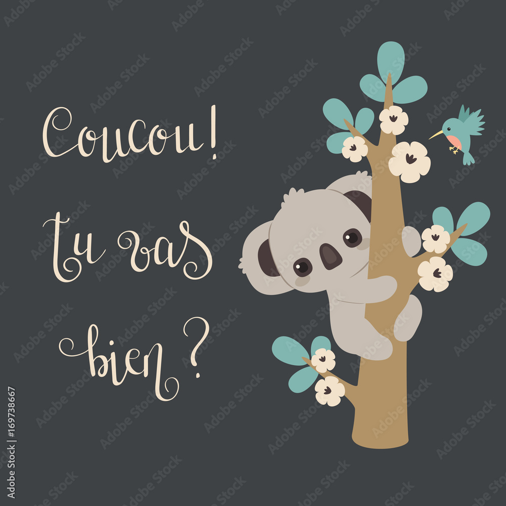 Obraz premium Koala climbing on a tree