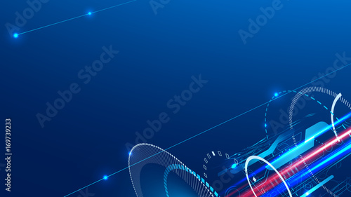 Technology abstract background on the topic of engineering, industry and communications. X-ray images or wireframe style. VECTOR