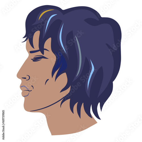 Men's curly hair had