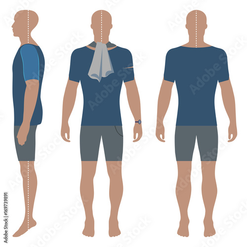 Man's curled headed silhouette