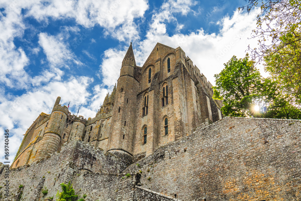 View of church Saint-Pierre in Mont Saint Michel, Normandy, France