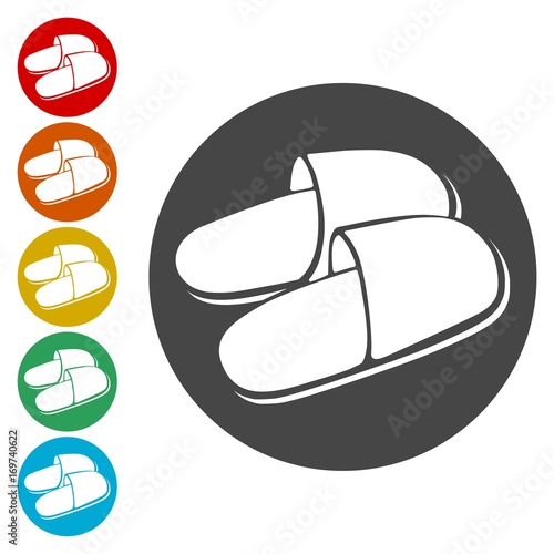Slipper icons set - Illustration 