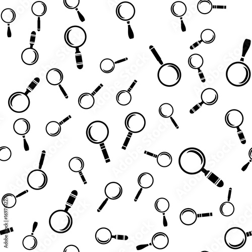 Different Magnifying Glass Icons Seamless Pattern
