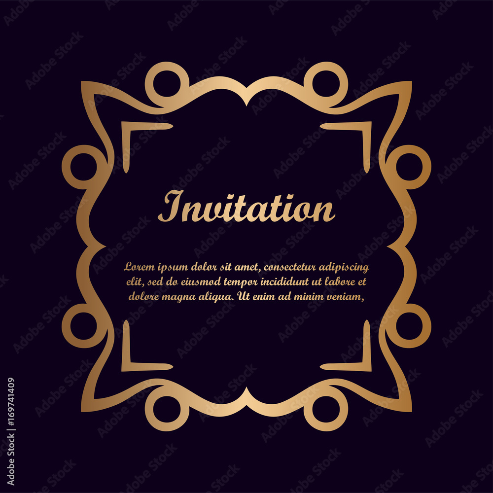 Vector decorative element for design. Frame template with place for text. Fine floral border. Lace decor. Elegant art for birthday and greeting card, wedding invitation.