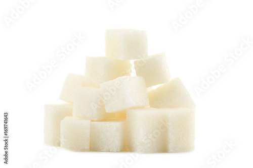Sugar cubes isolated on white background