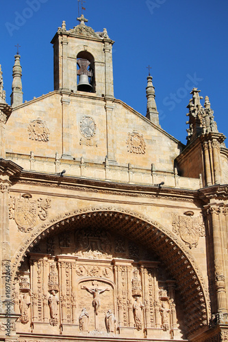 The facade of de San Esteban convent cathedral, Salamanca, Spain  photo