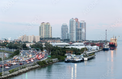 Miami City At Dusk