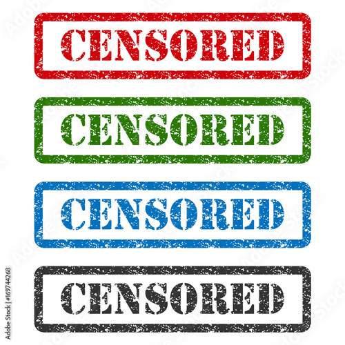 censored set rubber stamp isolated on background
