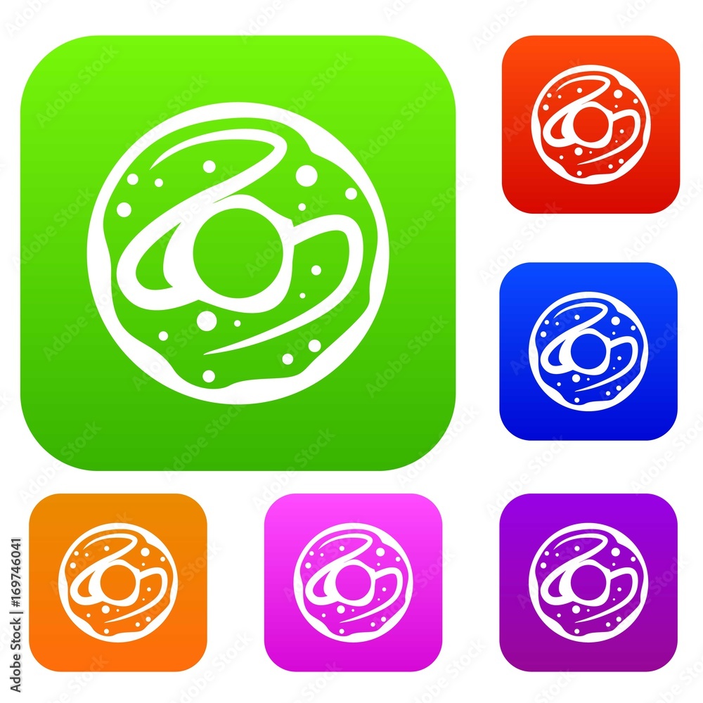 Glazed donut set collection