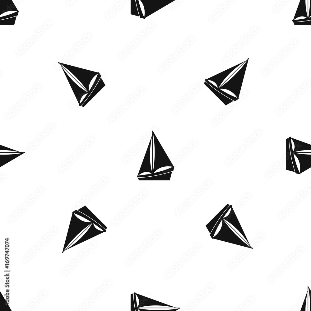 Small yacht pattern seamless black Small yacht pattern seamless black