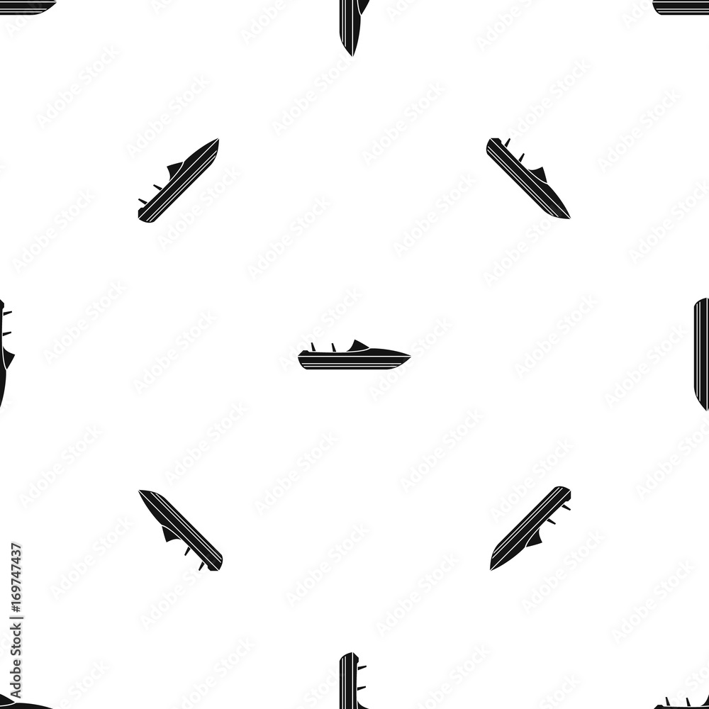 Little powerboat pattern seamless black Little powerboat pattern seamless black