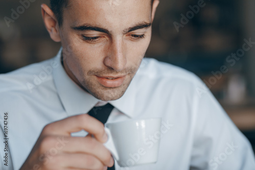 businessman in cafe