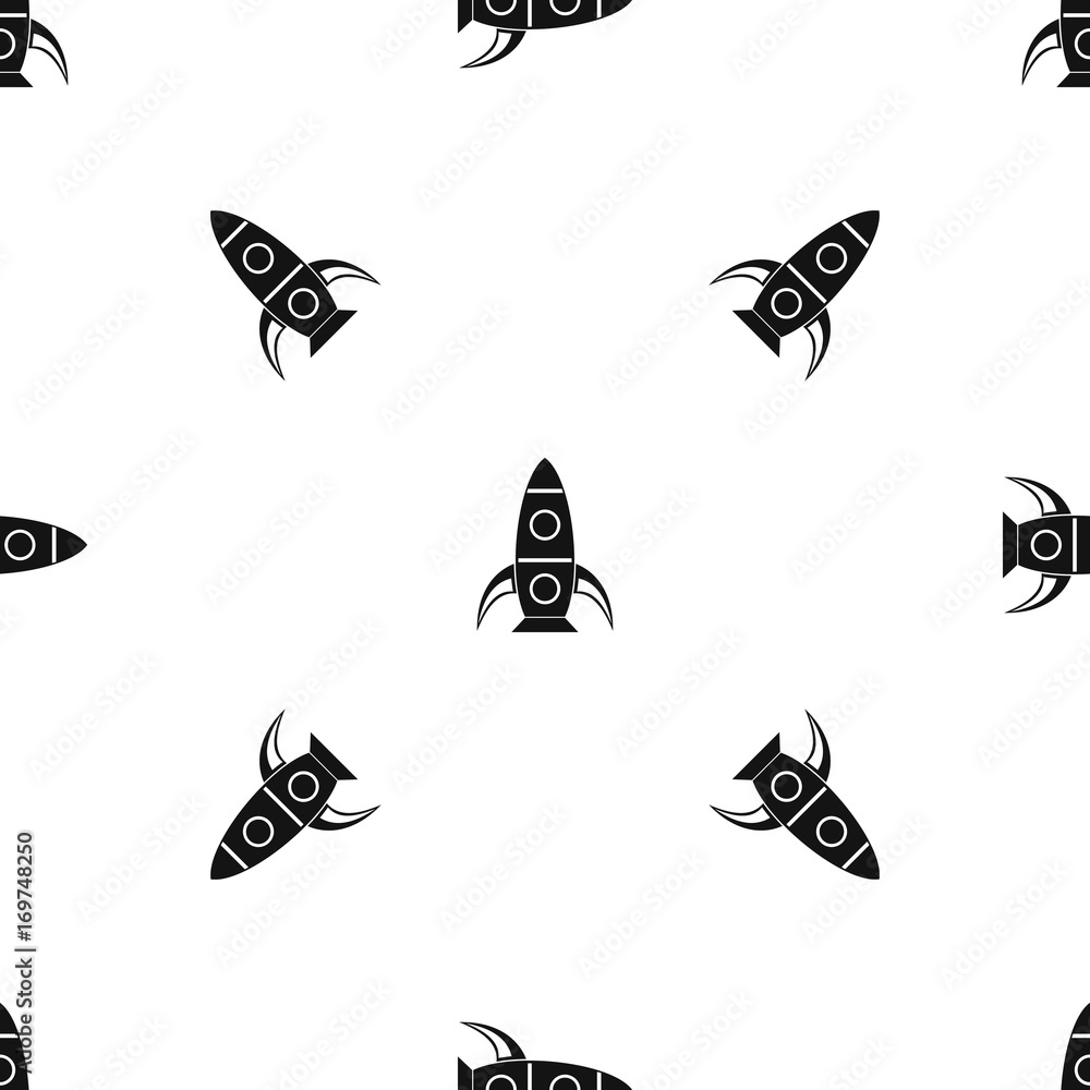 Rocket pattern seamless black