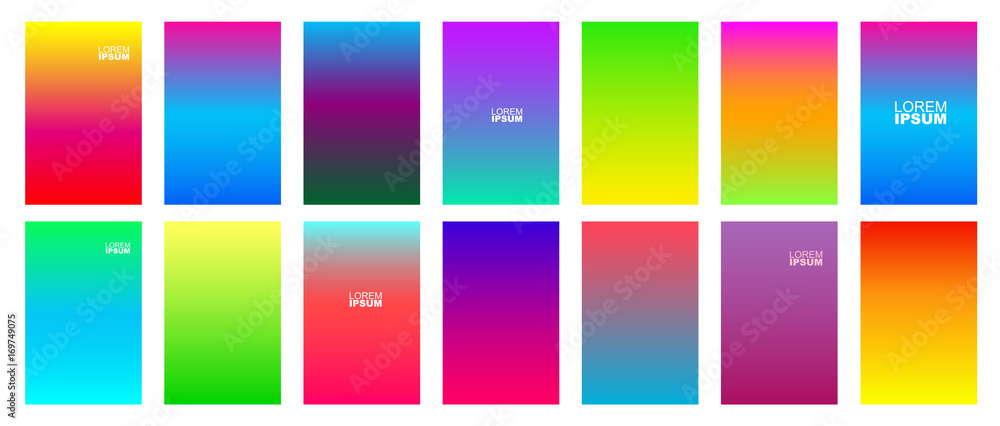 Soft color gradients background. Modern screen design for mobile app. Vector illustration. Isolated on white background