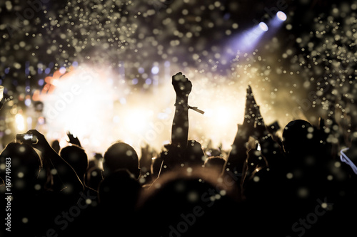 crowd with raised hands at concert - summer music festival © Melinda Nagy