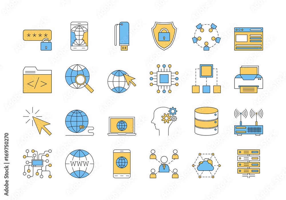 Linear COLOR icon set 3 - INTERNET TECHNOLOGY Linear COLOR icon set 3 - INTERNET TECHNOLOGY
