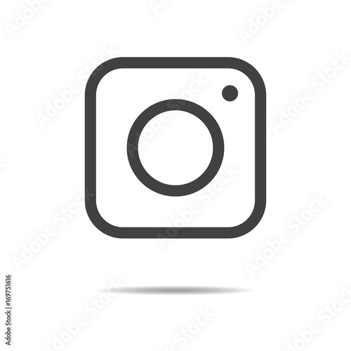 Trendy digital camera web icon - simple flat design isolated on white background, vector