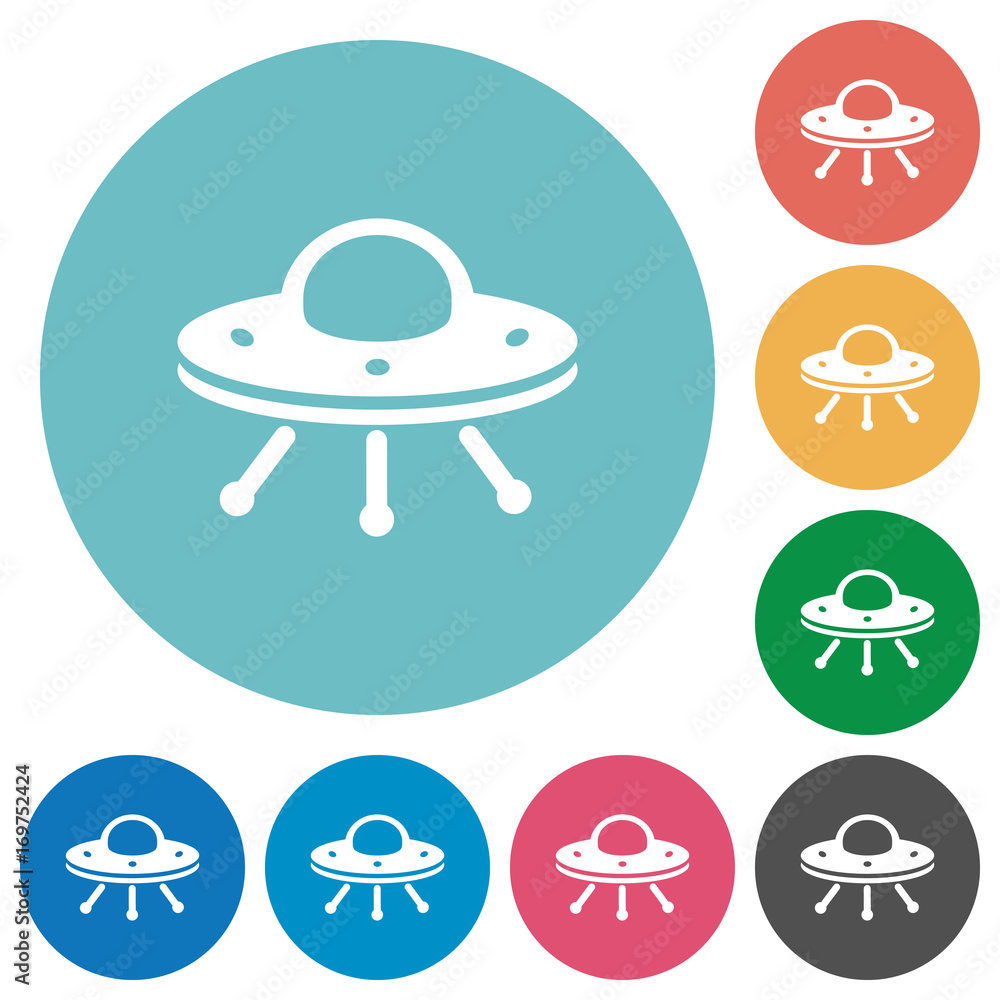 UFO flat round icons UFO flat round icons