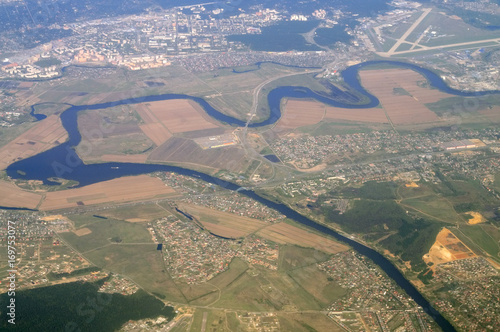 Aerial view - Western Russia at spring time