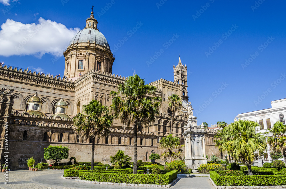 Facade of the cathedral of the city of palermo