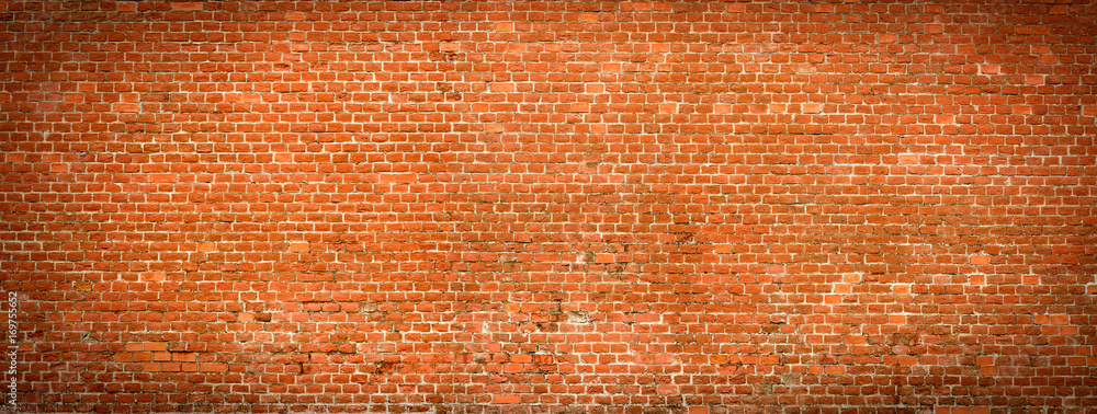 Old Brick wall panoramic view.