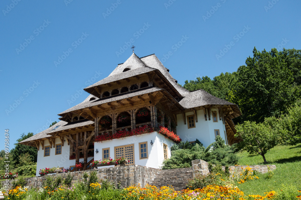 July 9th, 2017 - Barsana wooden monastery, Maramures, Romania. Barsana monastery is one of the main point of interest in Maramures area.