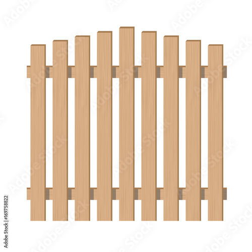 Wooden fence. section. vector illustration