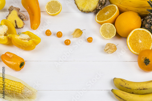 Orange fruit and veg