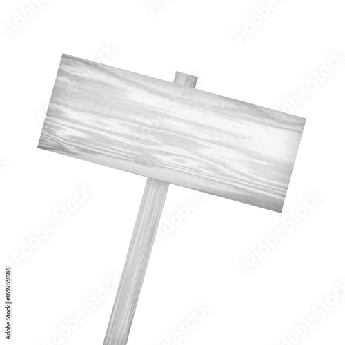 Wooden sign isolated on white background photo