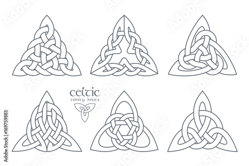 Vector celtic trinity knot part 3. Ethnic ornament.