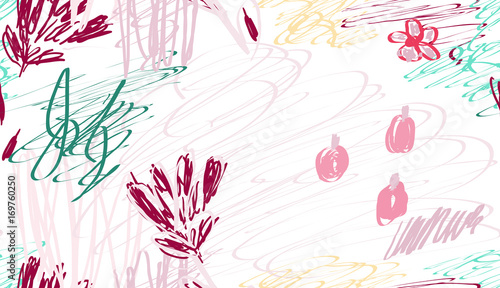 Berries on roughly scribbled textured background