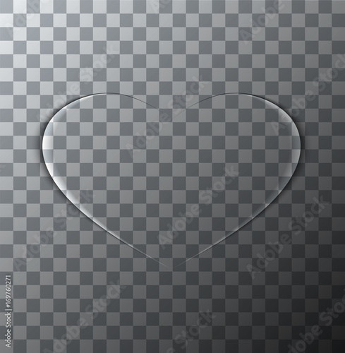 Vector modern valentines day background. Heart icon on transparent backdrop.