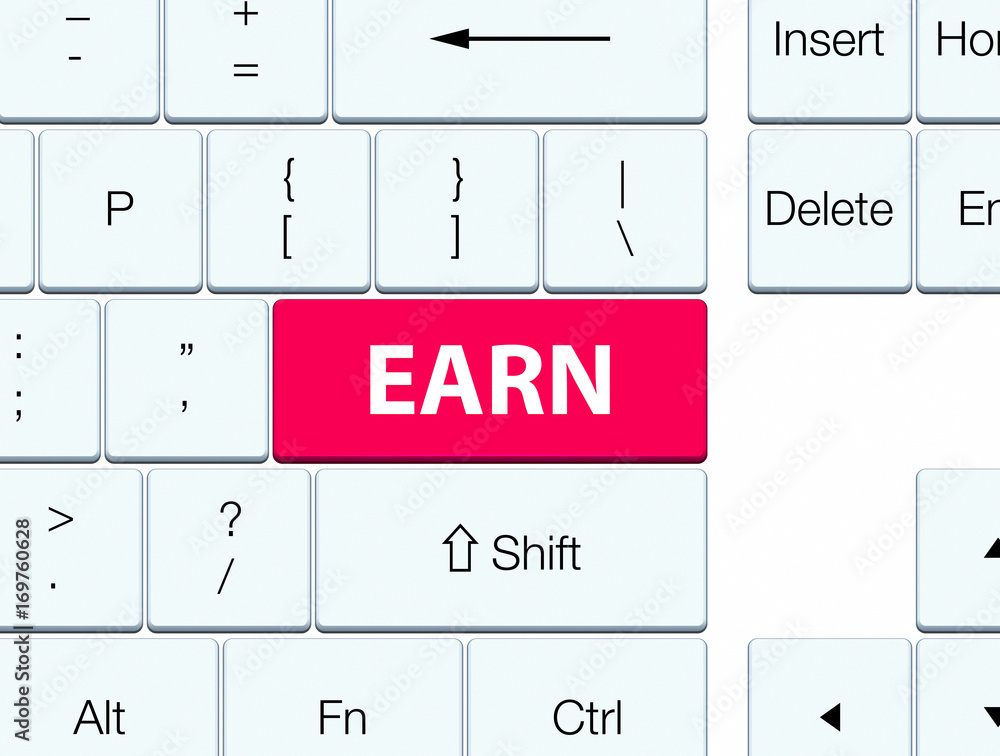 Earn pink keyboard button