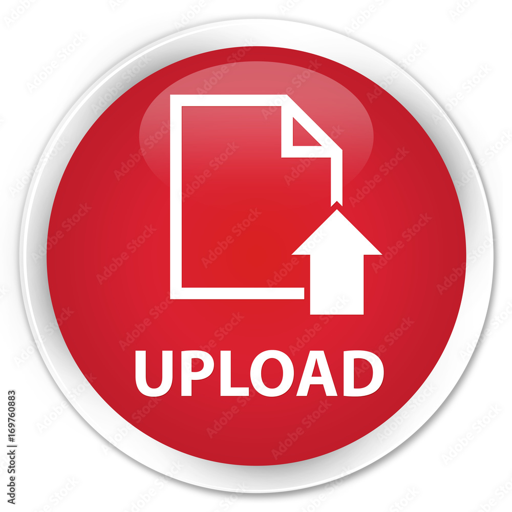 Upload (document icon) premium red round button Upload (document icon) premium red round button
