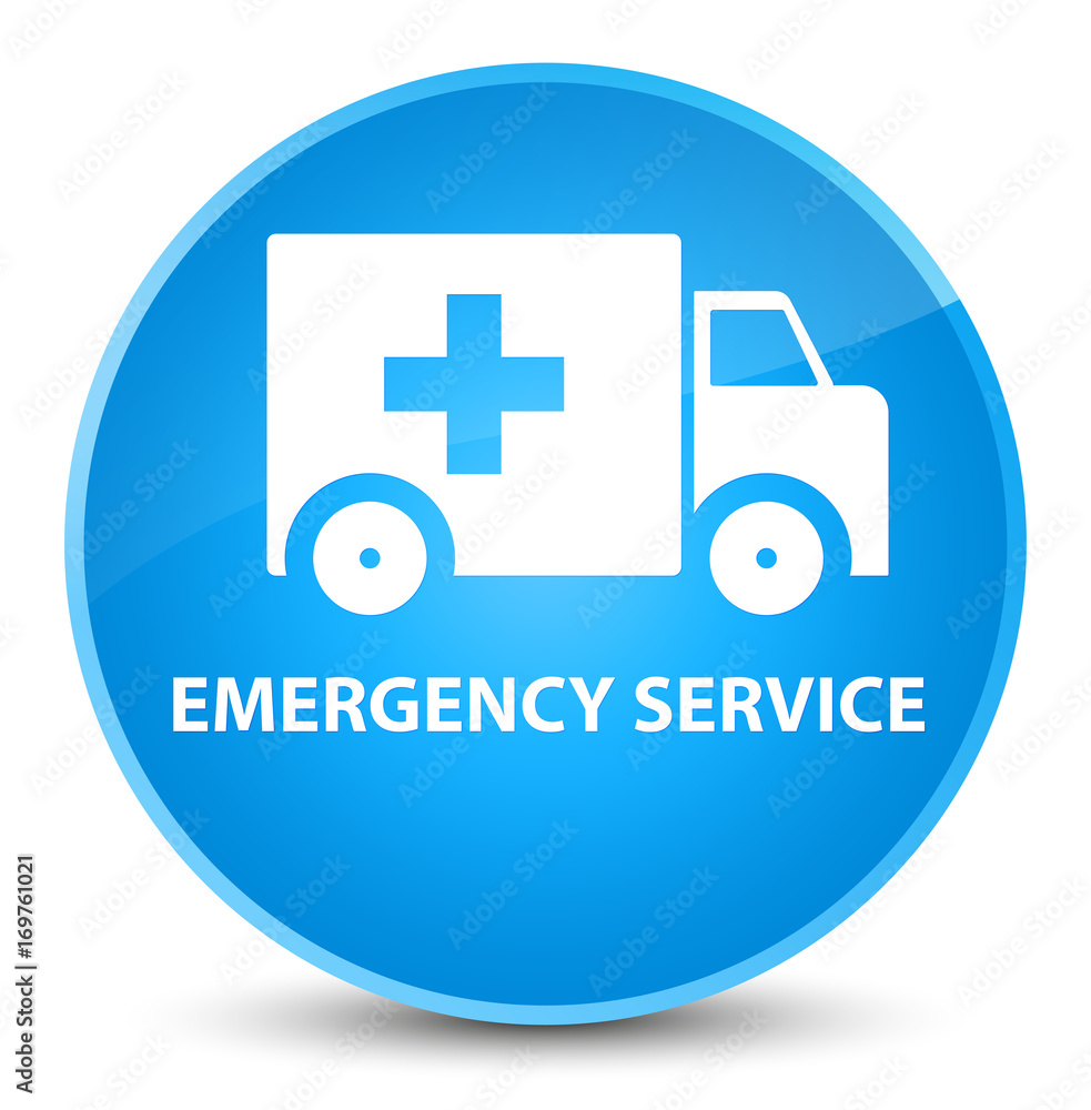 Emergency service elegant cyan blue round button Emergency service elegant cyan blue round button