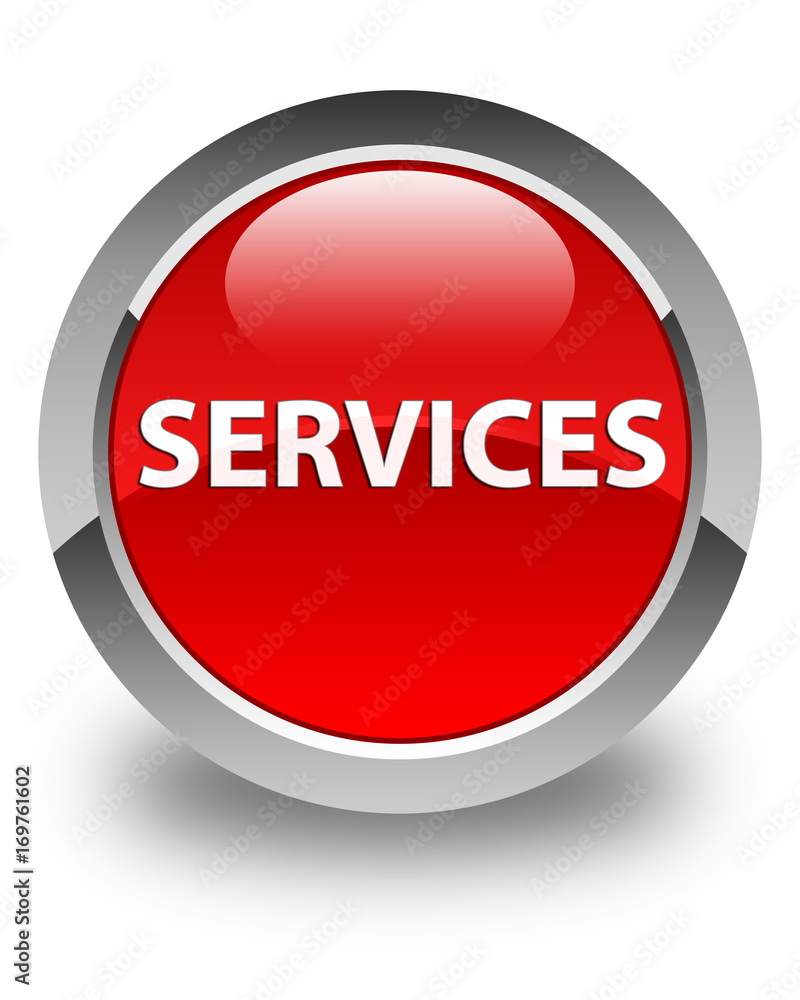 Services glossy red round button Services glossy red round button