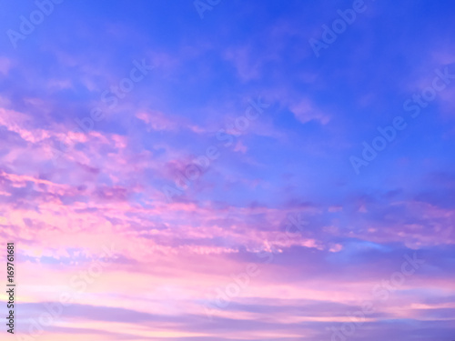 Beautiful  sun rays  of sunset with colorful of  sky background . © Umarin