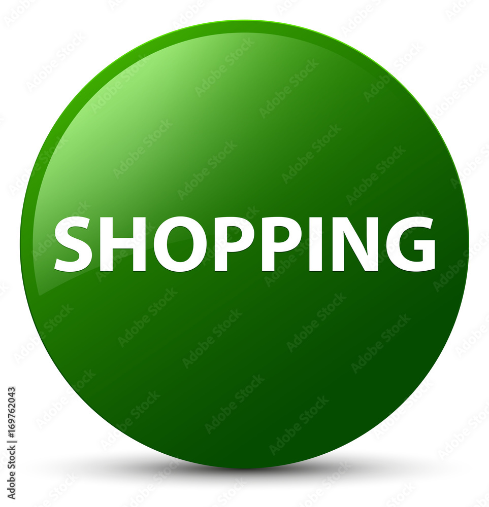 Shopping green round button Shopping green round button