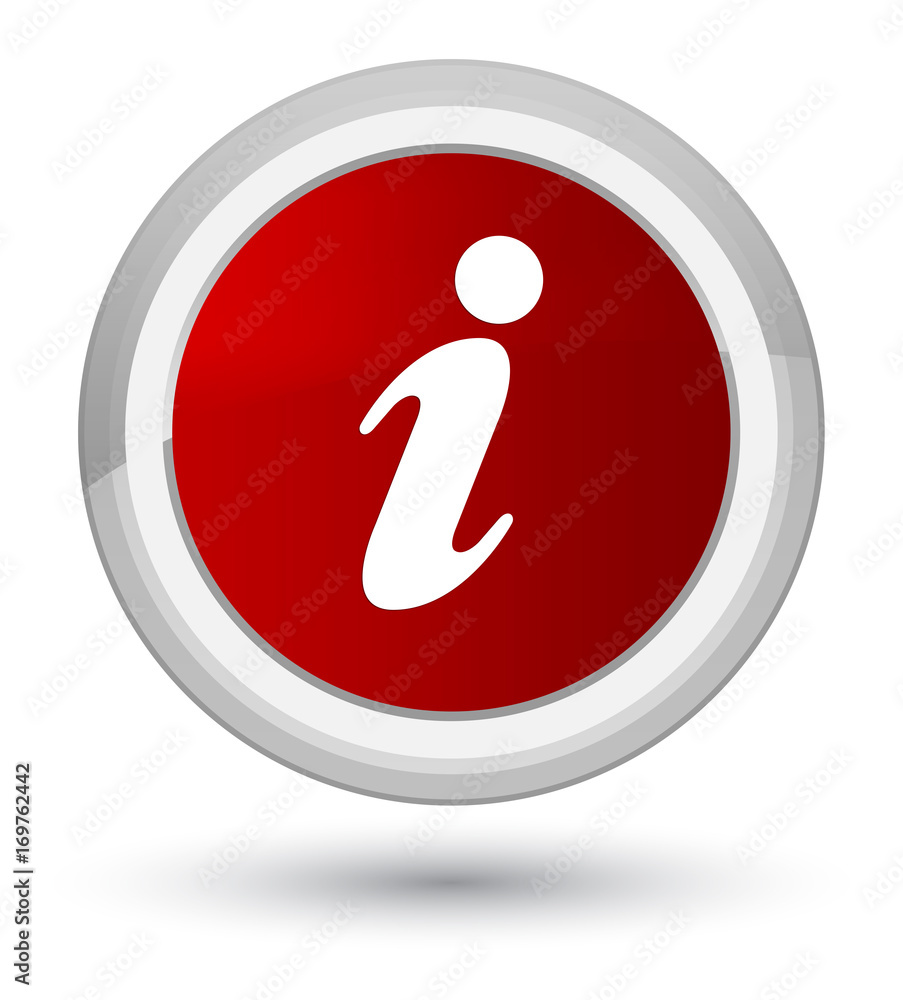 Info icon prime red round button Info icon prime red round button